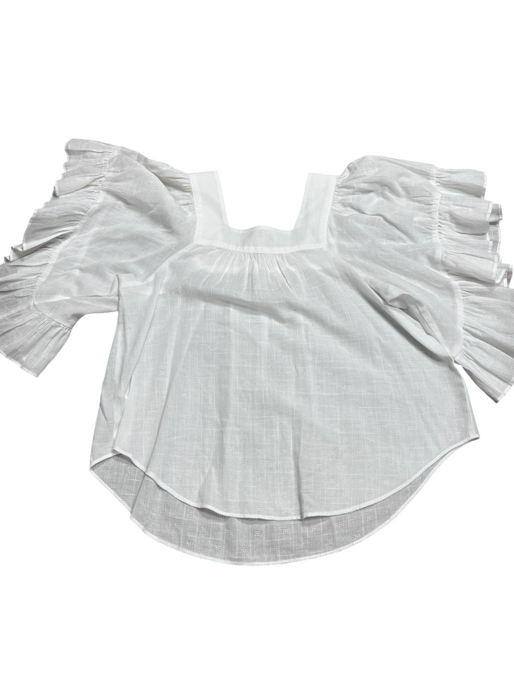 Madewell Flutter-Sleeve Butterfly Top white size XS peasant boho hippie L8489 - Picture 6 of 10
